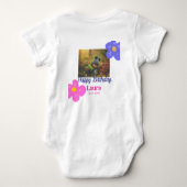 ベビーキッズ1st誕生日の追加name date追加フォト ベビーボディスーツ (裏面)