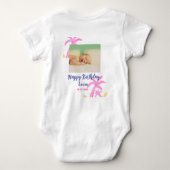 ベビーキッズ1st誕生日の追加name date追加フォト ベビーボディスーツ (裏面)