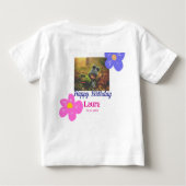 ベビーキッズ1st誕生日の追加name date追加フォト ベビーTシャツ (裏面)