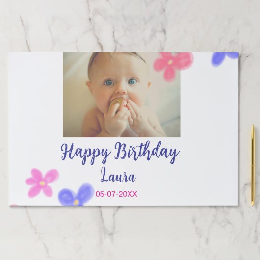 ベビーキッズ1st誕生日の追加name date追加フォト ペーパーパッド (インサイチュ)