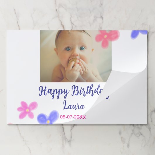 ベビーキッズ1st誕生日の追加name date追加フォト ペーパーパッド (折り畳み)