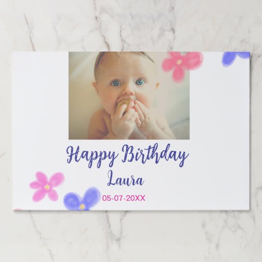 ベビーキッズ1st誕生日の追加name date追加フォト ペーパーパッド (正面)