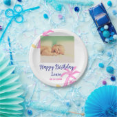 ベビーキッズ1st誕生日の追加name date追加フォト ペーパープレート (パーティー)