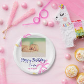 ベビーキッズ1st誕生日の追加name date追加フォト ペーパープレート (パーティー)