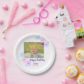 ベビーキッズ1st誕生日の追加name date追加フォト ペーパープレート (パーティー)