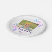 ベビーキッズ1st誕生日の追加name date追加フォト ペーパープレート (アングル)