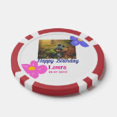 ベビーキッズ1st誕生日の追加name date追加フォト ポーカーチップ (シングル)