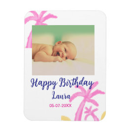 ベビーキッズ1st誕生日の追加name date追加フォト マグネット