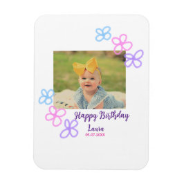 ベビーキッズ1st誕生日の追加name date追加フォト マグネット