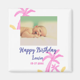 ベビーキッズ1st誕生日の追加name date追加フォト マグネット