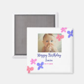 ベビーキッズ1st誕生日の追加name date追加フォト マグネット (正面/裏面)