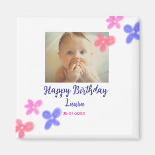 ベビーキッズ1st誕生日の追加name date追加フォト マグネット