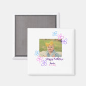 ベビーキッズ1st誕生日の追加name date追加フォト マグネット (正面/裏面)