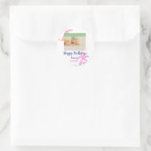 ベビーキッズ1st誕生日の追加name date追加フォト ラウンドシール (バッグ)