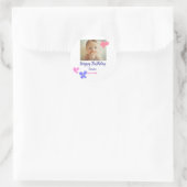 ベビーキッズ1st誕生日の追加name date追加フォト ラウンドシール (バッグ)