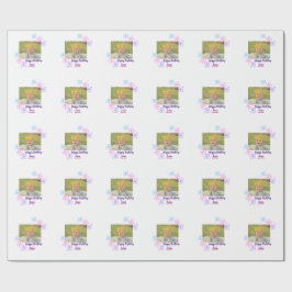 ベビーキッズ1st誕生日の追加name date追加フォト ラッピングペーパー