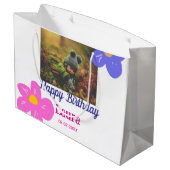 ベビーキッズ1st誕生日の追加name date追加フォト ラージペーパーバッグ (裏面アングル)