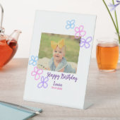 ベビーキッズ1st誕生日の追加name date追加フォト 台座サイン (インサイチュ)