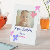 ベビーキッズ1st誕生日の追加name date追加フォト 台座サイン (インサイチュ)