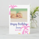 ベビーキッズ1st誕生日の追加name date追加フォト 招待状 (スタンド正面)