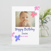 ベビーキッズ1st誕生日の追加name date追加フォト 招待状 (スタンド正面)