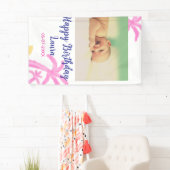 ベビーキッズ1st誕生日の追加name date追加フォト 横断幕 (インサイチュ)