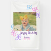 ベビーキッズ1st誕生日の追加name date追加フォト 横断幕 (縦)