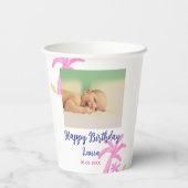 ベビーキッズ1st誕生日の追加name date追加フォト 紙コップ (裏面)