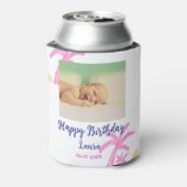 ベビーキッズ1st誕生日の追加name date追加フォト 缶クーラー (缶裏面)