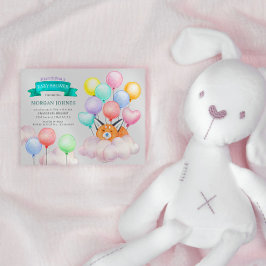 ベビーキツネが雲の赤ちゃんカラフルのシャワーで寝る