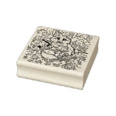 ベビーキツネとマッシュルームのゴム印 ラバースタンプ (スタンプ)