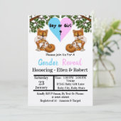 ベビーキツネと母遊の間 – Gender Reveal Invite 招待状 (スタンド正面)