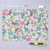 ベビーキツネと花抱き枕 薄葉紙 (クラフト)