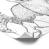 ベビーキツネのカラーリングページ，カラーリングプロジェクト子供へ ポスター (角)