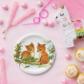 ベビーキツネインスノークリスマス紙プレート ペーパープレート (パーティー)