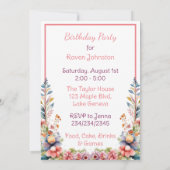 ベビーキツネインフラワーズガールズバースデーパーティー 招待状 (裏面)