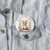 ベビーキツネイン花誕生日gIRL パーソナライズされた 缶バッジ (インサイチュ)