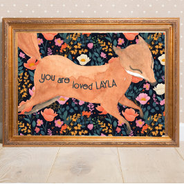 ベビーキツネウッドランドコテージコアフローラ ポスター