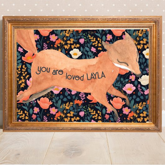 ベビーキツネウッドランドコテージコアフローラ ポスター