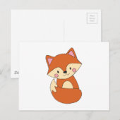 ベビーキツネスケッチキュートキツネアートベビーキツネデザイン ポストカード (正面/裏面)