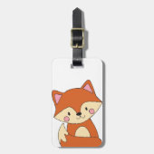 ベビーキツネスケッチキュートキツネアートベビーキツネデザイン ラゲッジタグ (正面縦)