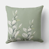 ベビーキツネセージグリーンリーピーユーカリ子供部屋デコール クッション (裏面)