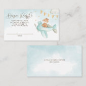 ベビーキツネパイロット飛行機ベビーシャワーおむつラッフル エンクロージャーカード (正面/裏面)