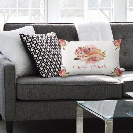 ベビーキツネピンクフローラ ランバークッション