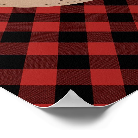 ベビーキツネプレイドパーソナライズされた子供部屋アートワーク ポスター (角)