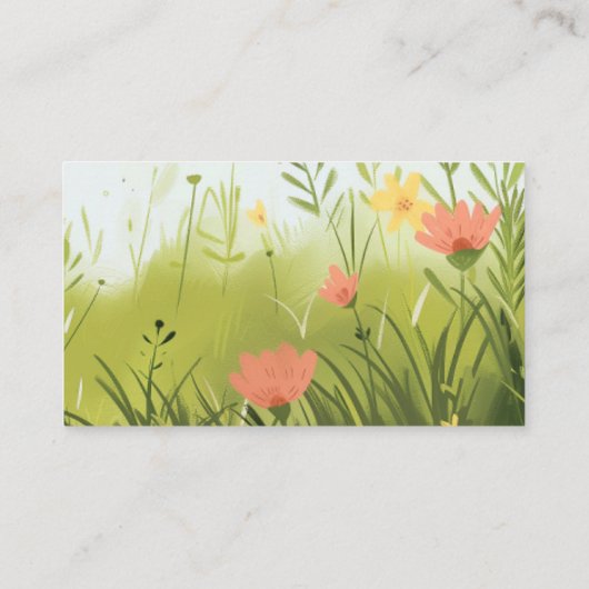 ベビーキツネベビーシッターNANNYチャイルドケアウォーターカラー 名刺 (裏面)