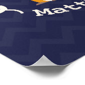 ベビーキツネリースパーソナライズされた子供部屋アートワーク – ボーイ ポスター (角)