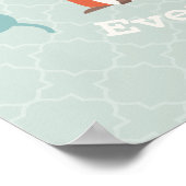 ベビーキツネリースパーソナライズされた子供部屋アートワーク ポスター (角)