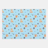 ベビーキツネ動物の眠っている足の足跡トラック ラッピングペーパーシート (正面)