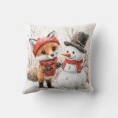 ベビーキツネ及び雪だるま クッション (裏面)